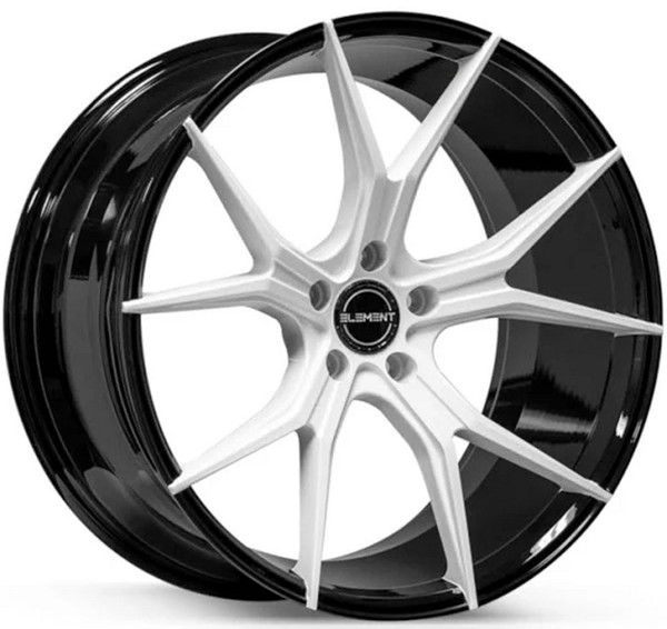 20x10 Element EL1225 Gloss Black w/ White Face 5x112 40mm