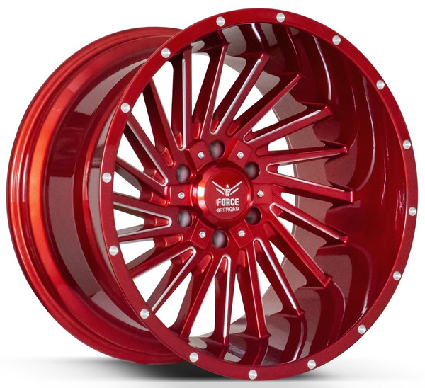 20x12 Force Off-Road F38 Candy Red Milled (* May Require Trimming) 5x5/127 5x5.5/139.7 -44mm