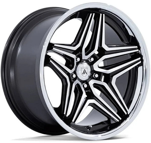22x10.5 Asanti ABL-46 Gloss Black Machined  5x120 18mm