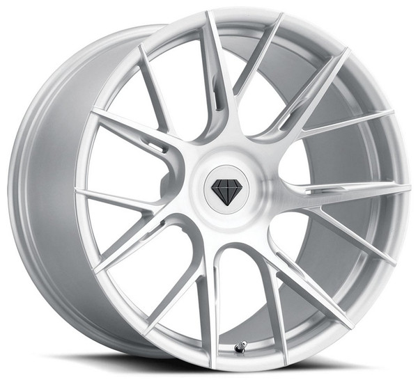 22x9 Blaque Diamond BD-F18 Brushed Silver (Flow Forged) 5x120 25mm