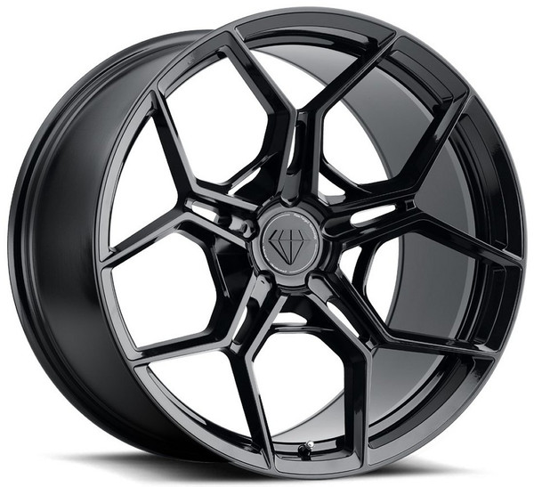 22x10.5 Blaque Diamond BD-F25 Gloss Black (Flow Forged) 5x112 30mm