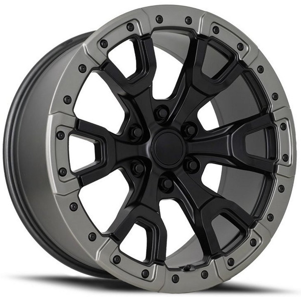 17x9 Ford Bronco Raptor Replica Wheel Satin Black w/ Carbon Gray Ring FR99 6x5.5/139.7 18mm