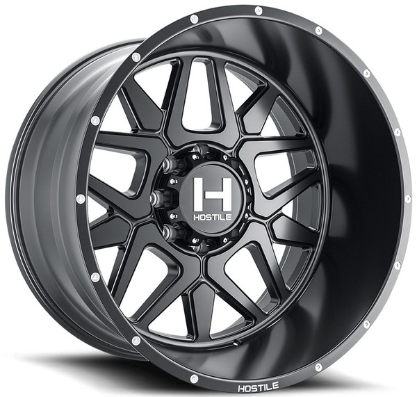 (Clearance - No Returns) 24x14 Hostile H128 Diablo Asphalt (8 Lug) (* May Require Trimming) 8x170 -76mm