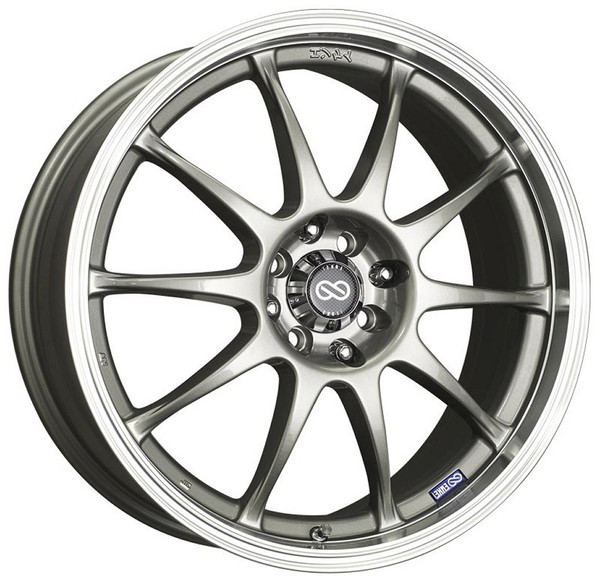 17x7 Enkei J10 Silver w/ Machined Lip 4x100 4x4.5/114.3 42mm