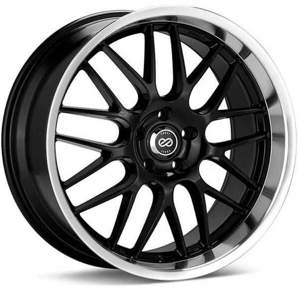 18x8 Enkei Lusso Gloss Black w/ Machined Lip 5x112 45mm