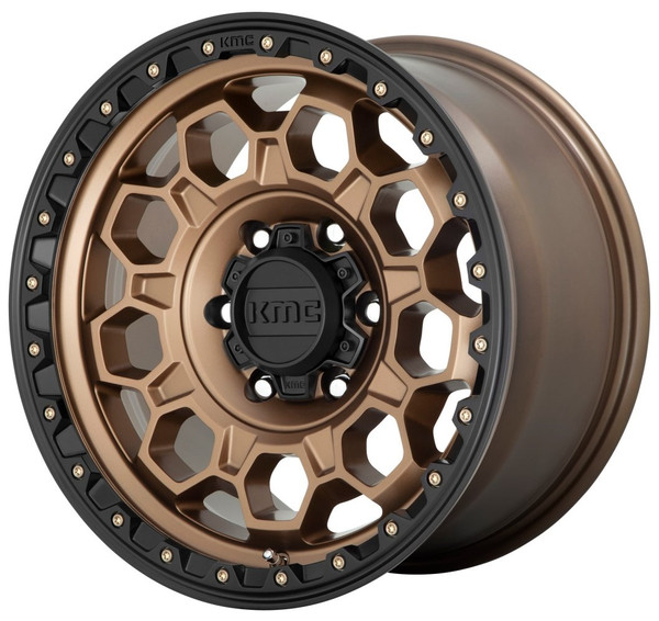 17x9 KMC KM545 Matte Bronze w/ Black Lip 6x5.5/139.7 -12mm