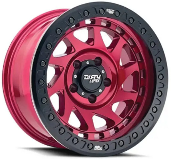 17x9 Dirty Life 9313 Nigma Race Beadlock Candy Red w/ Black Ring (True Beadlock) 6x5.5/139.7 -12mm