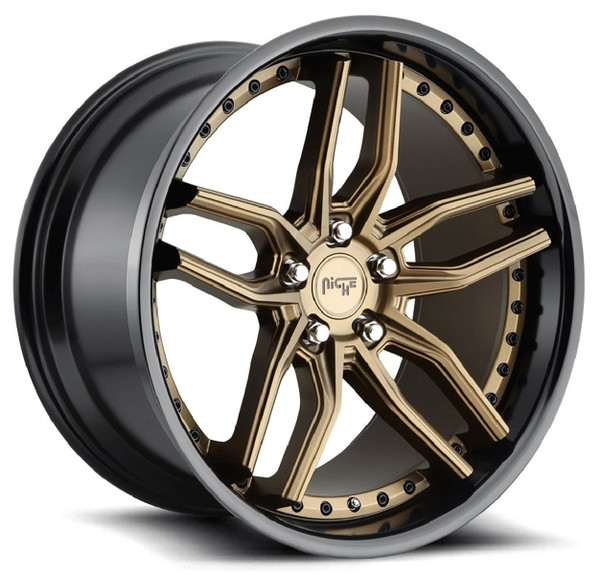 19x8.5 Niche Methos Bronze w/ Gloss Black Lip M195 5x120 35mm