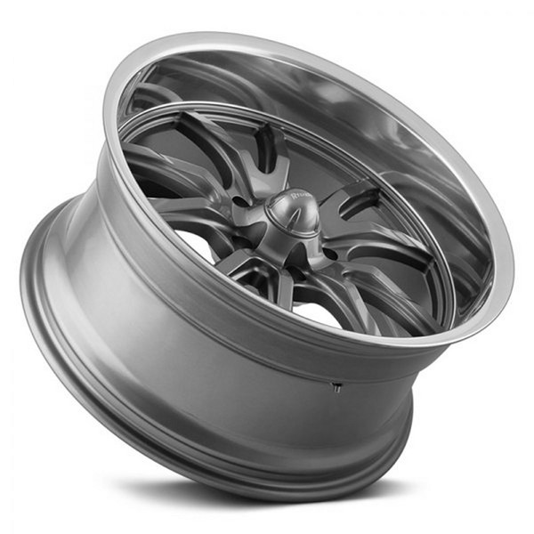 20x8.5 Ridler 650 Grey w/ Polished Lip 5x5/127 0mm