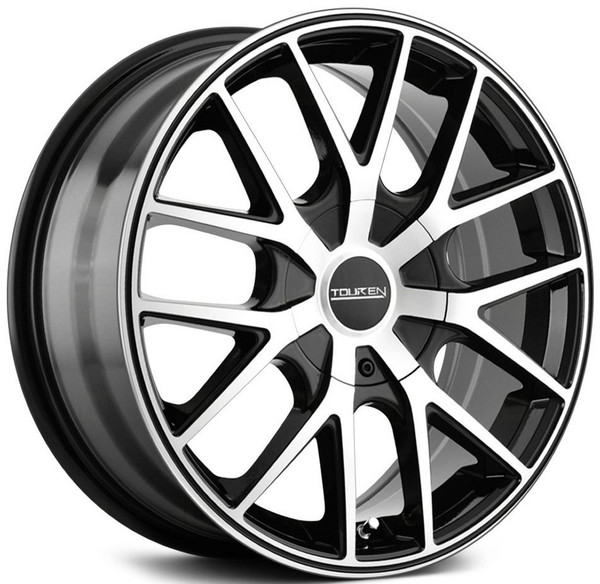 (Clearance - No Returns) 17x7.5 Touren TR60 Gloss Black Machined Face & Black Ring 4x100 4x4.5/114.3 42mm