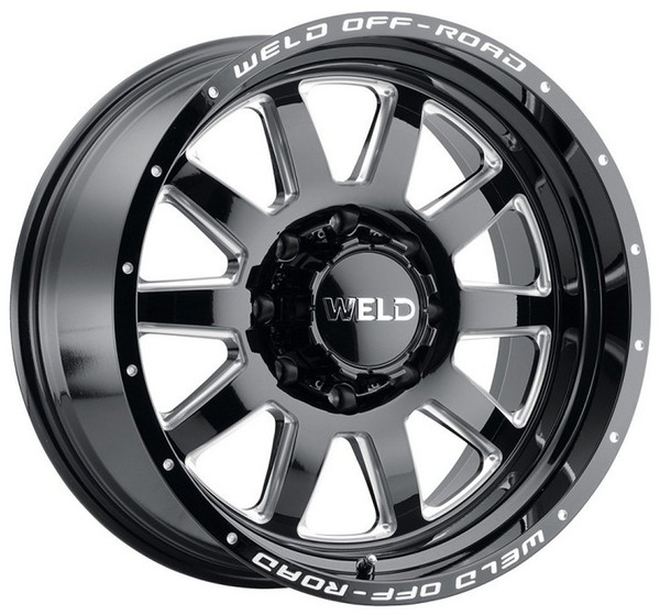 18x9 Weld Off-Road Stealth W102 Gloss Black Milled  (Rotary Forged) 6x135 6x5.5/139.7 0mm