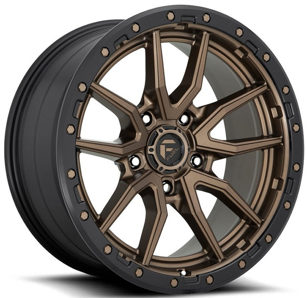 18x9 Fuel Off-Road Rebel 5 Bronze w/ Black Lip D681 (5 Lug) 5x5/127 1mm