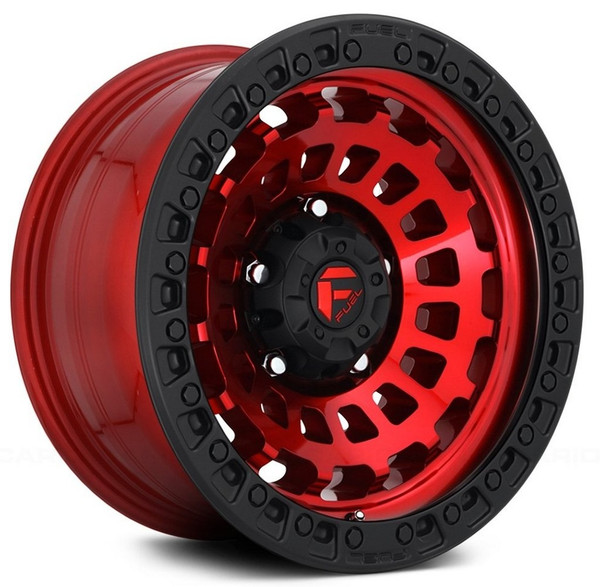 (Clearance - No Returns) 17x9 Fuel Off-Road Zephyr Candy Red w/ Matte Black Ring D632 6x5.5/139.7 -12mm