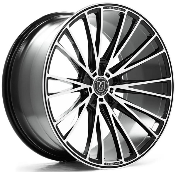 22x10.5 AXE CF2 Gloss Black Mirror Face (Compression Forged) 5x115 38mm (CUSTOM)