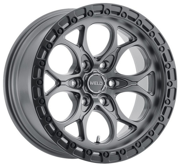 17x9 Weld Off-Road Ledge W107 Satin Gunmetal w/ Satin Black Lip (Rotary Forged) 6x5.5/139.7 -12mm