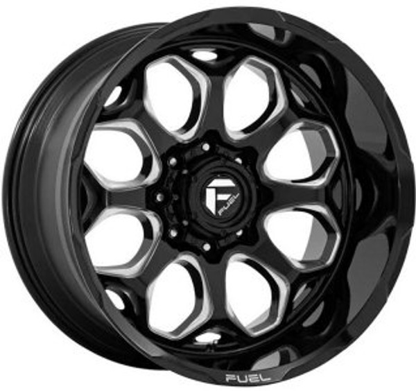 (Clearance - No Returns) 22X10 Fuel Off-Road Scepter Gloss Black Milled FC862 6x5.5/139.7 -18mm