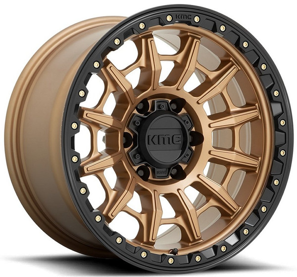 17x9 KMC KM547 Carnage Matte Bronze w/ Black Lip 5x5/127 -12mm