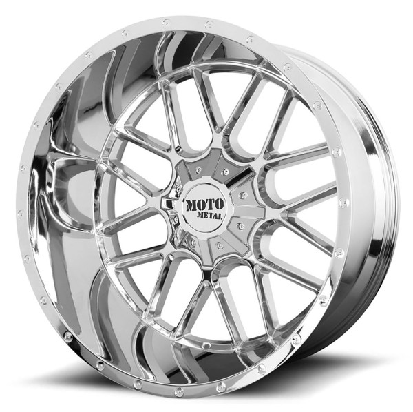 (Clearance - No Returns) 20x9 Moto Metal MO986 Chrome 5x5/127 5x5.5/139.7 0mm