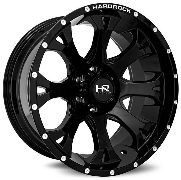 Hardrock Off-Road Wheels (Clearance - No Returns) 22x12 Hardrock Off-Road H505 Bloodshot Xposed Gloss Black (* May Require Trimming) 8x180 -51mm 