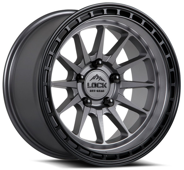 17x9 Lock Off-Road Baja Matte Grey w/ Matte Black Ring 5x5/127 0mm