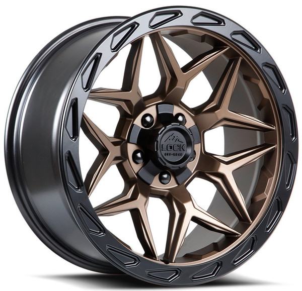 17x9 Lock Off-Road Matrix Matte Bronze w/ Matte Black Ring 5x5/127 5x5.5/139.7 -12mm