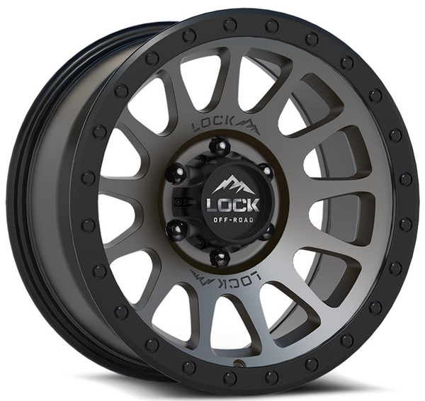 20x10 Lock Off-Road Yosemite Matte Grey w/ Matte Black Ring 6x135 -18mm