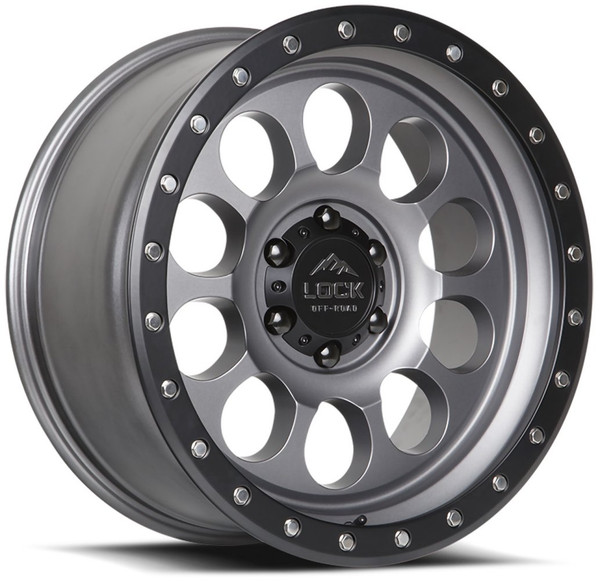 17x9 Lock Off-Road 50CAL Matte Grey w/ Matte Black Ring 6x5.5/139.7 -12mm