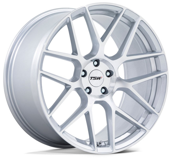 22X10.5 TSW TW002 Lasarthe Gloss Silver Machined (Flow Formed) 5x120 38mm