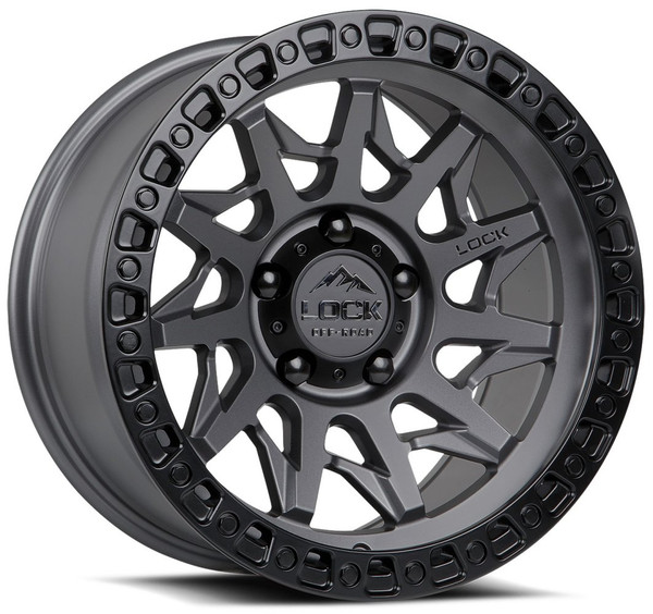 18x9 Lock Off-Road Lunatic Matte Grey w/ Matte Black Ring 5x5/127 1mm