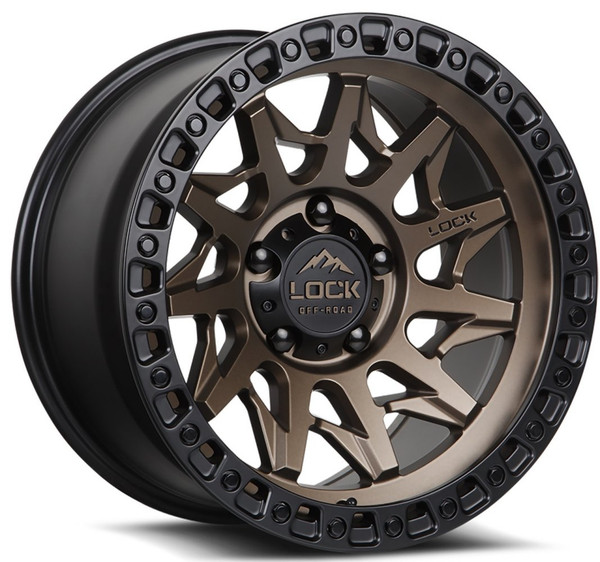 17x9 Lock Off-Road Lunatic Matte Bronze w/ Matte Black Ring 6x5.5/139.7 -12mm