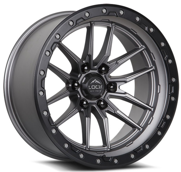 20x9 Lock Off-Road Krawler Matte Grey w/ Matte Black Ring 6x135 0mm