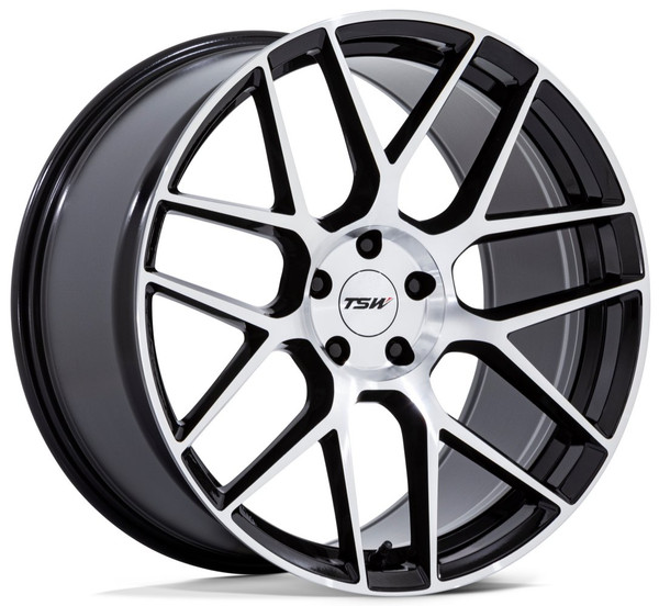 22X9 TSW TW002 Lasarthe Gloss Black Machined (Flow Formed) 5x112 20mm