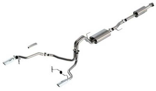 Borla F-150 2021 3.3L CC SB EC STB XL/XLT/Lariat/KR/Plnm/LTD 3/2.25 SRE Cat-Back ATAK Chrome Tips 140879