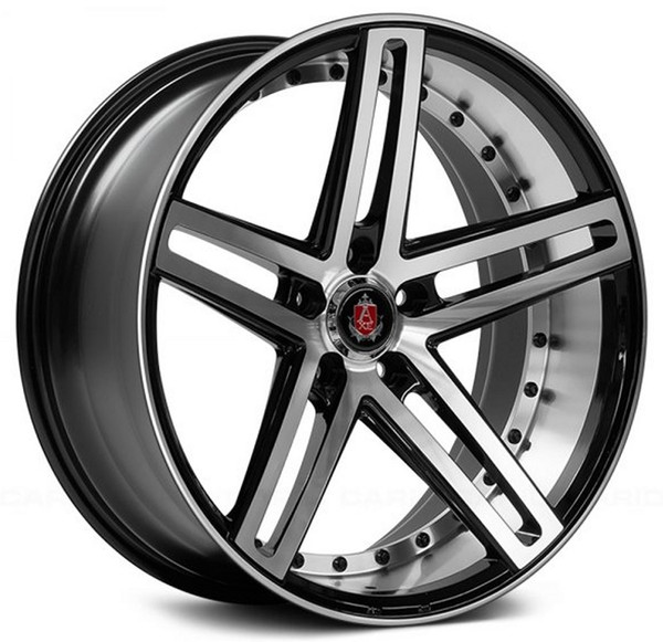 20x8.5 AXE EX20 Gloss Black Machined Face and Polished Barrel 5x4.25/108 38mm (Custom)