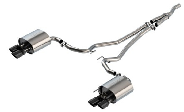 Borla 19-20 Ford Mustang Ecoboost 2.3L 2.25in S-type Exhaust w/ Valves - Black Chrome Tips 140827BC