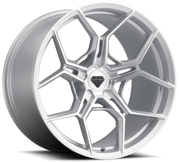 22x10.5 Blaque Diamond BD-F25 Brushed Silver (Flow Forged) 5x120 20mm
