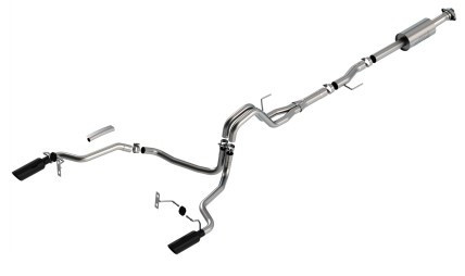 Borla F-150 2021 2.7L/3.5L 4dr CC SB EC STB Lar/KingR/Plnum/LTD 3/2.25 SRE CB S-Type BLK CHR Tips 140863BC