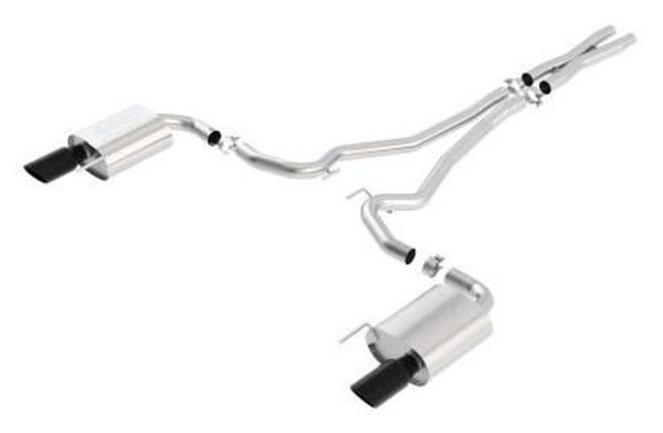 Borla Exhaust Borla Atak S Cat-Back 15-17 Ford Mustang GT 5.0L V8 MT/AT 2.5in pipe 4in tip (Black Chrome) 140591BC 