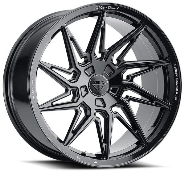 Blaque Diamond Wheels 20x11 Blaque Diamond BD-F20 Gloss Black (Flow Forged) (True Directional) (Right) 5x120 40mm 