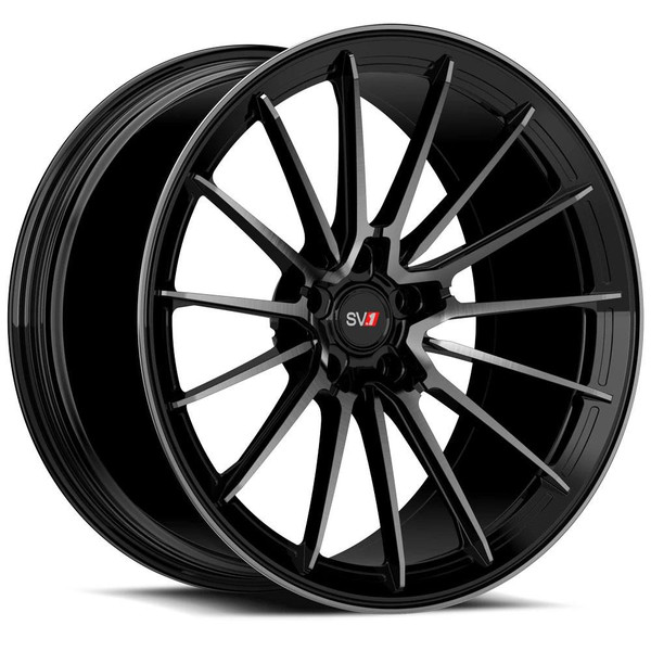 Savini Wheels 22x10 Savini SV.1 R2 Gloss Black w/ Double Dark Tint (Fully Forged) (CUSTOM) 