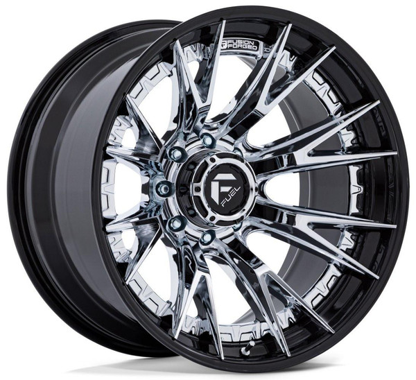 Fuel Off-Road Wheels 20x10 Fuel Off-Road Catalyst Chrome w/ Gloss Black Lip FC402 8x6.5/165 -18mm 