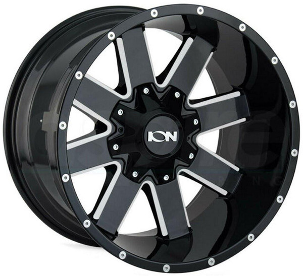 Ion Alloy Wheels 17x9 ION Alloy 141 Gloss Black w/ Milled Spokes 8x6.5/165 -12mm 