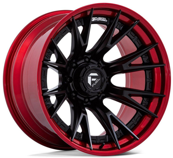 Fuel Off-Road Wheels 20x10 Fuel Off-Road Catalyst Matte Black w/ Candy Red Lip FC402 8x6.5/165 -18mm 
