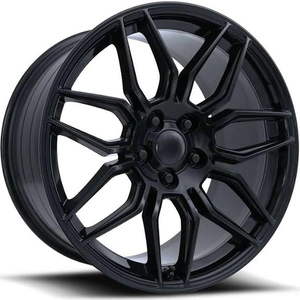 Factory Reproductions Replica Wheels 19x8.5 Corvette C8 ZO6 Replica Wheels Gloss Black FR401F (Flow Form) 5x120 40mm 