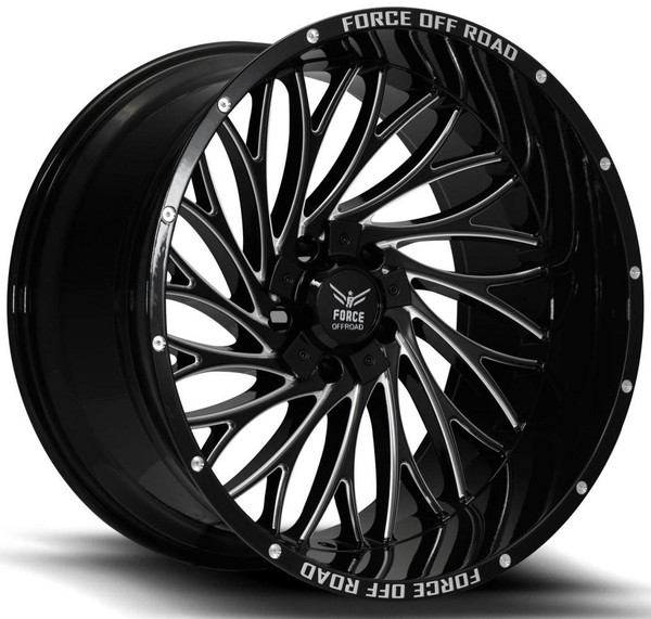 Force Off-Road Wheels 22x12 Force Off-Road F50 Gloss Black Milled (* May Require Trimming) 5x5.5/139.7 5x150 -44mm 
