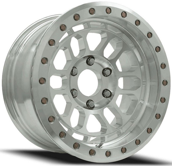 Reika Wheels (Special Pricing) 17x9 Reika R35B Rambler Beadlock Machined Clear (Flow Formed) 5x150 -12mm 