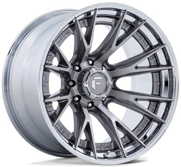 Fuel Off-Road Wheels 20X10 Fuel Off-Road Catalyst Platinum w/ Chrome Lip FC402 8x180 -18mm 