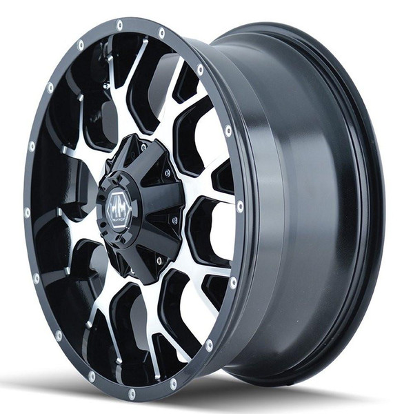 Mayhem Wheels 18x9 Mayhem Warrior 8015B Gloss Black w/ Machined Face 8x6.5/165 18mm 