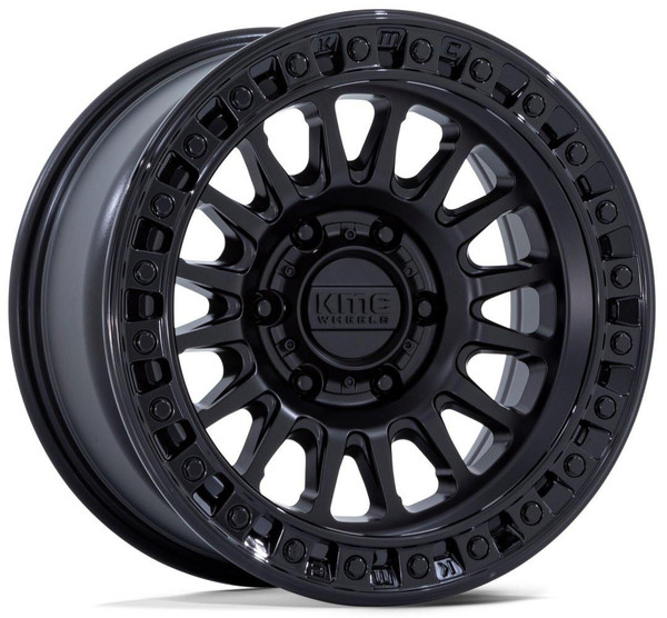 KMC Wheels 20X9 KM552 IMS Matte Black w/ Gloss Black Lip 5x5/127 18mm 