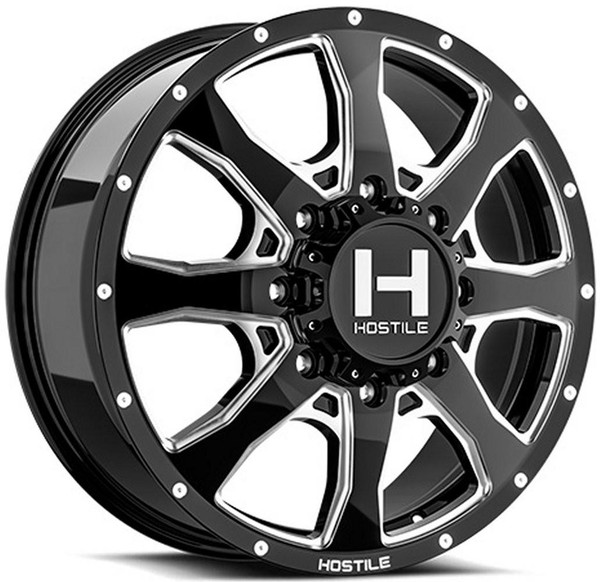 Hostile Wheels 20x8.25 Hostile H402 Kodiak Dually Front Blade Cut 8X200 123MM 142.2  C.B. 